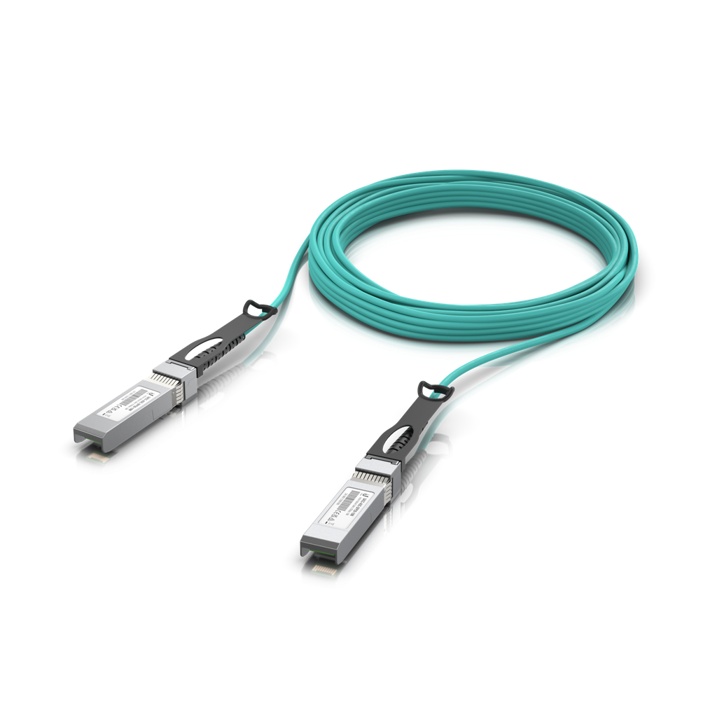 Ubiquiti UACC-AOC-SFP28-10M 25 Gbps Long-Range DAC, Long-range SFP28, 10m Length, Support 25/10/1 Gbps, PVC Cable Jacket, Aqua Color