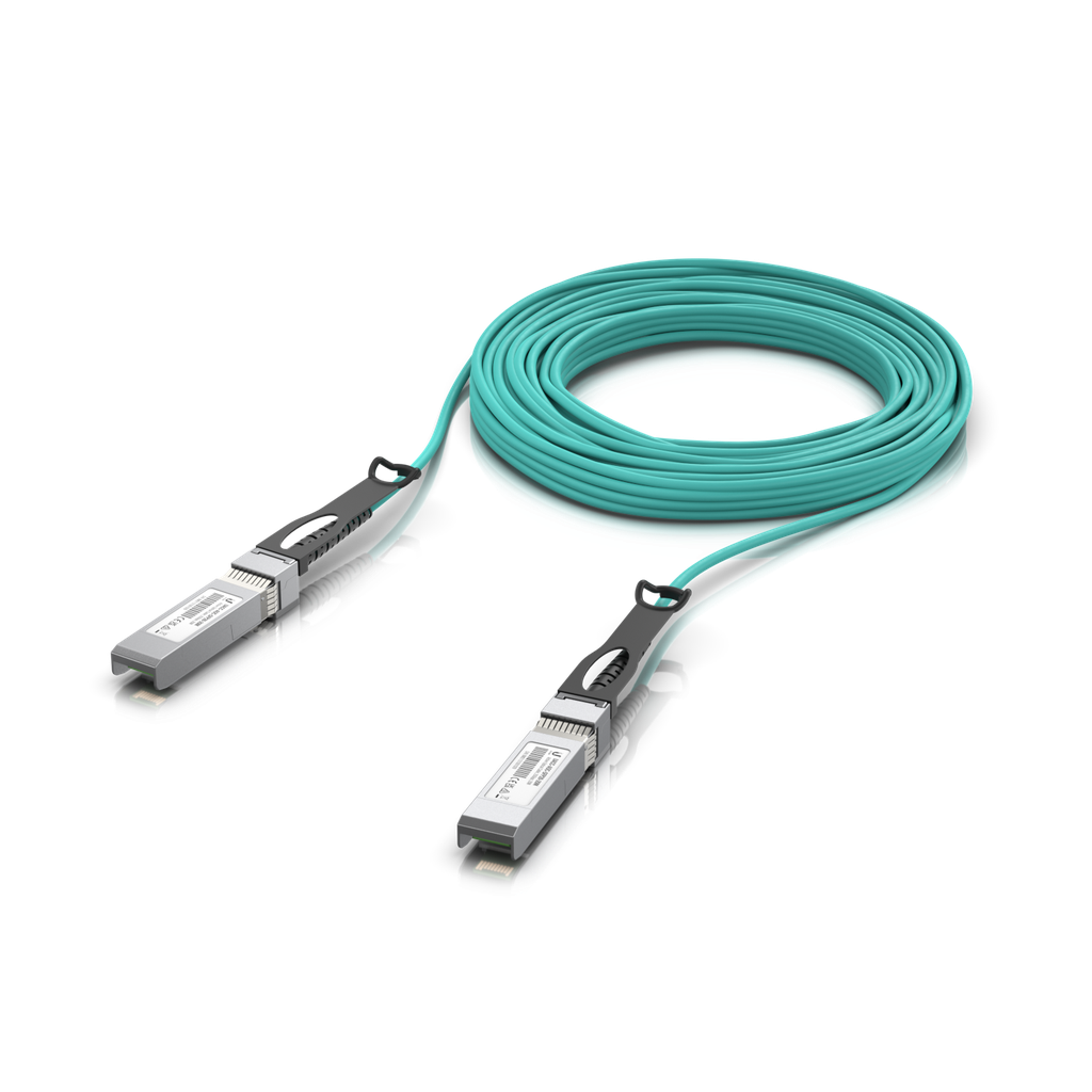 Ubiquiti UACC-AOC-SFP28-20M 25 Gbps Long-Range DAC, Long-range SFP28, 20m Length, Support 25/10/1 Gbps, PVC Cable Jacket, Aqua Color