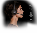 Yealink WH64 Hybrid Mono UC DECT and Bluetooth Wireless Headset with Charging Stand, 3-Mic Noise Cancellation, Up to 32 h Talk Time