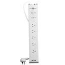 PowerShield ZapGuard 5 Way Surge Board with 2 x USB, 1,400 Joules