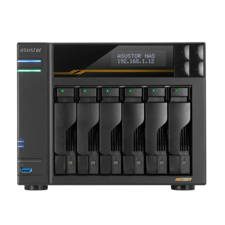 ASUSTOR Lockerstor 6 Gen3 AS6806T 6-Bay NAS with Seagate IronWolf 4TB HDD (ST4000VN006)