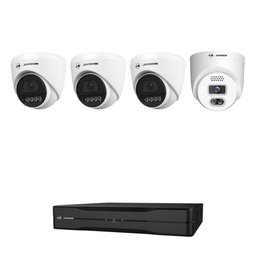 4 Camera Shop Security Camera System, 3 Indoor + 1 Outdoor Turret, 5MP, PoE NVR