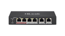 HiLook by Hikvision NS-0106P-35 4-Port Fast Ethernet Unmanaged PoE Switch, 2 Uplinks, 35 W