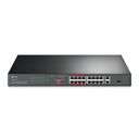 TP-Link TL-SL1218P 16-Port 10/100Mbps + 2-Port Gigabit Rackmount Switch with 16-Port PoE+