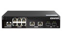 QNAP QSW-M2106PR-2S2T 10-Port Half-Width Rackmount Web Managed Switch, 8 x 90W PoE++, 10GbE and 2.5GbE