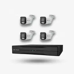 4 Camera CCTV Kit, 4 x 5MP Colour Night Vision Bullet Cameras + 4CH PoE AI NVR