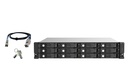 QNAP TL-R1220SEP-RP 12-Bay 2U SAS 12Gb/s JBOD Expansion Enclosure, 4 x SFF-8644 Wide Ports, Redundant PSU