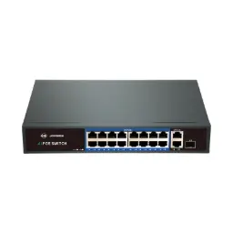 16 Port PoE Switch for CCTV, 200W, 2 x Gigabit Uplink + SFP