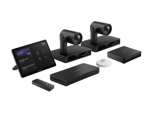 Yealink MVC S90-C5U Microsoft Teams Rooms System for Boardrooms And Extra-Large Rooms, two UVC86 dual-eye 4K PTZ cameras with the AVHub and BYOD Extender, MCore 4, MTouch Plus, RoomSensor